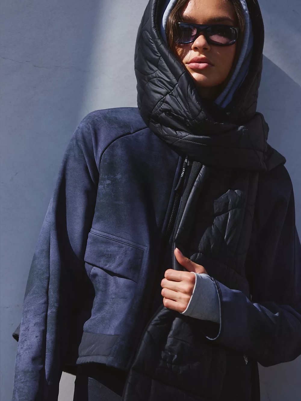 Free People FP Movement Fleece-Lined Hood Scarf